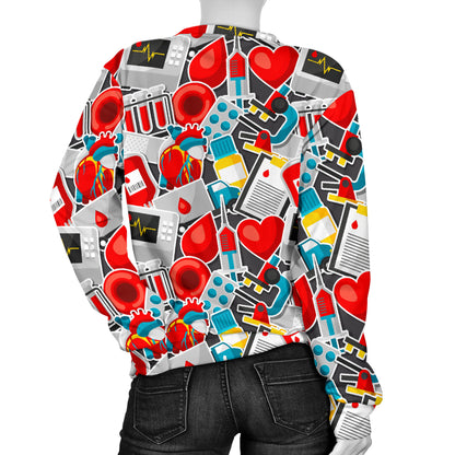 Phlebotomist Medical Themed Women Long Sleeve Sweatshirt