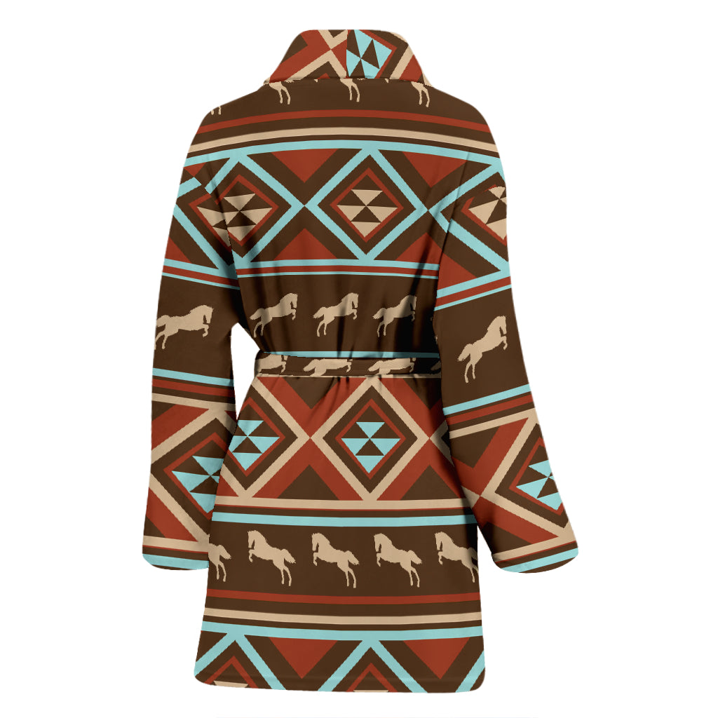 Western Horse Pattern Print LKS301 Women Bathrobe