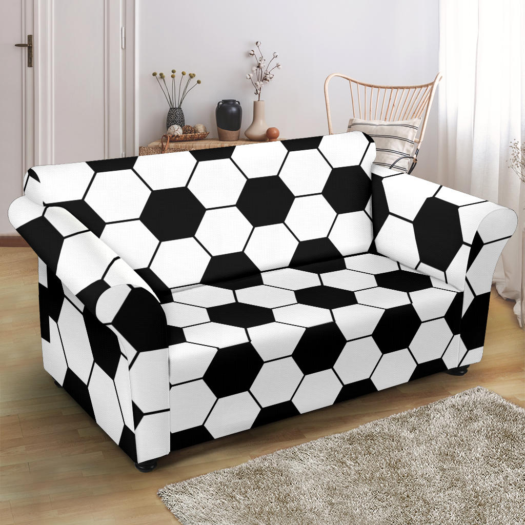 Soccer Ball Texture Print Design LKS303 Loveseat Couch Slipcover