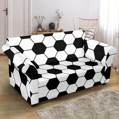 Soccer Ball Texture Print Design LKS303 Loveseat Couch Slipcover