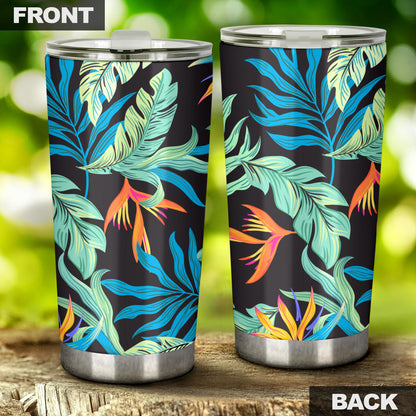 Tropical Palm Leaves Hawaiian Flower Tumbler