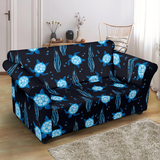 Sea Turtle Print Design LKS3013 Loveseat Couch Slipcover