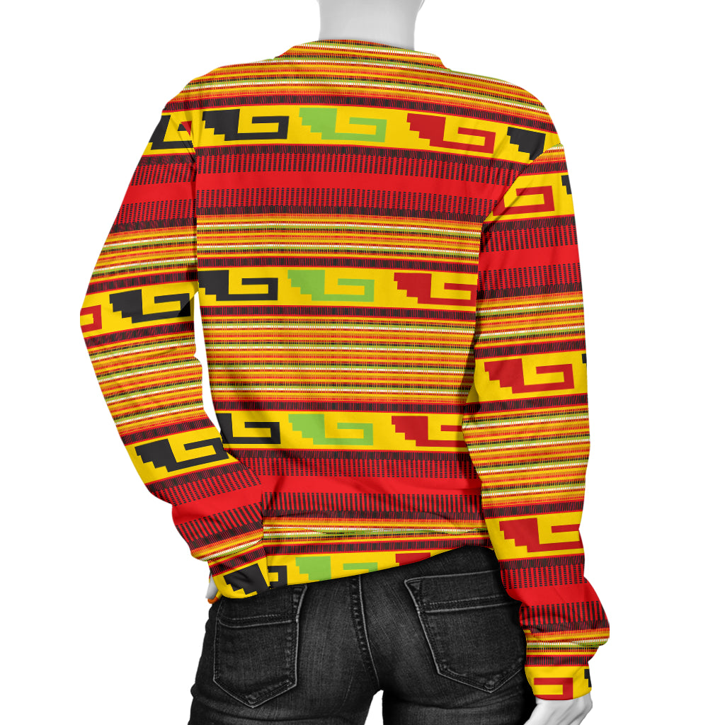Mexican Blanket Ornament Print Pattern Women Long Sleeve Sweatshirt
