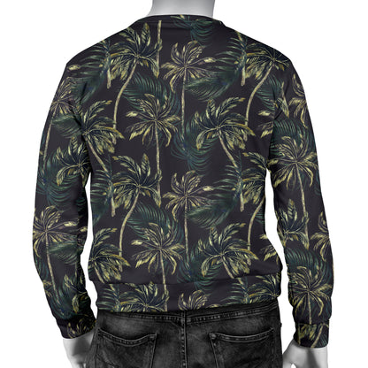 Palm Tree Background Design Print Men Long Sleeve Sweatshirt