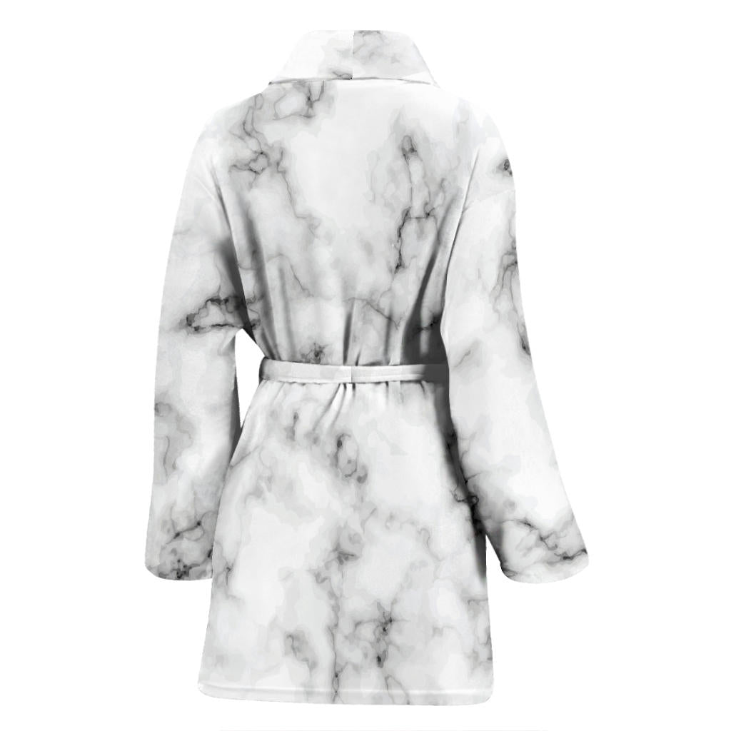Marble Pattern Print Design 01 Women Bathrobe