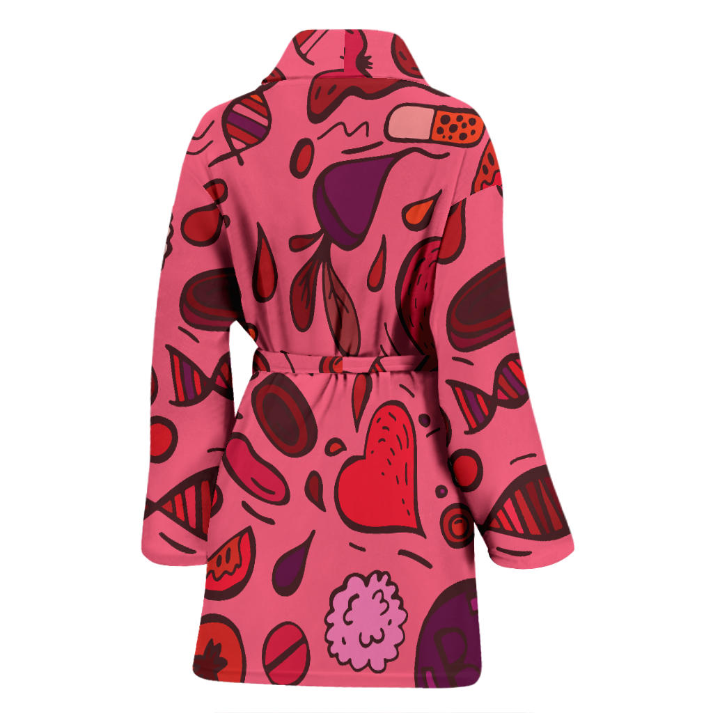 Phlebotomist Pattern Print Design A01 Women Bathrobe