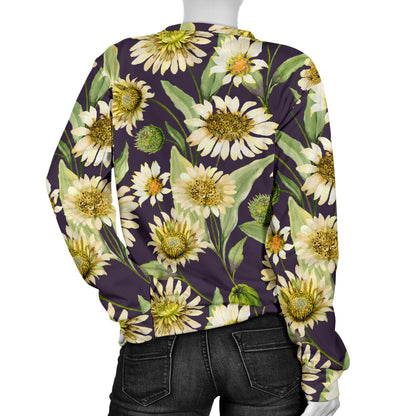 Daisy Vintage Print Pattern Women Long Sleeve Sweatshirt