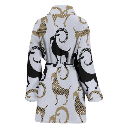 Goat Pattern Print Design 03 Women Bathrobe