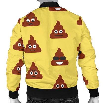 Emoji Poop Print Pattern Men Bomber Jacket