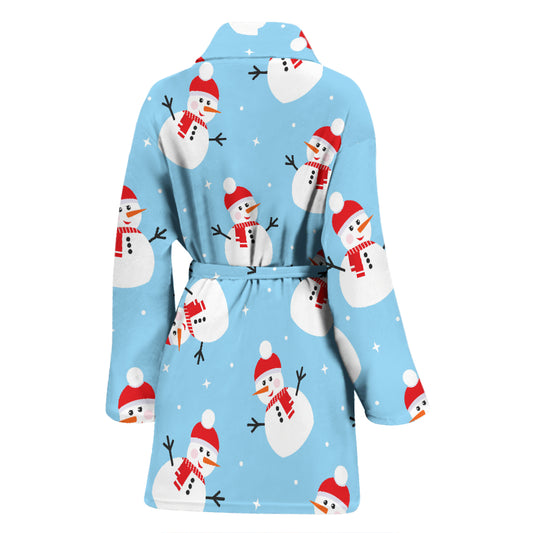 Snowman Print Design LKS305 Women Bathrobe