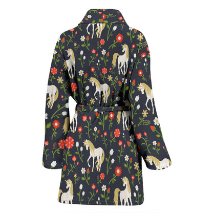 Unicorn Print Design LKS301 Women Bathrobe
