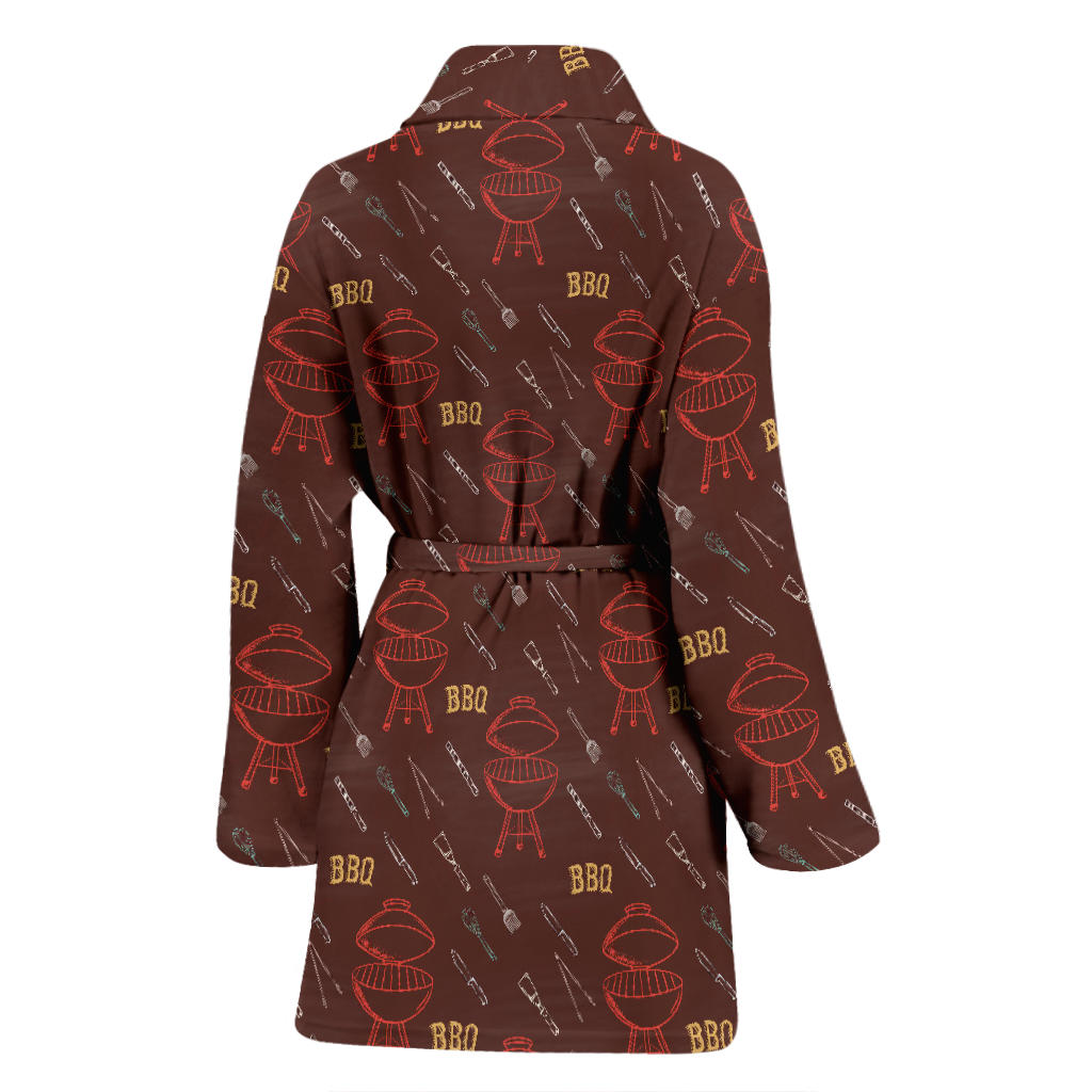 Barbecue Pattern Print Design 01 Women Bathrobe