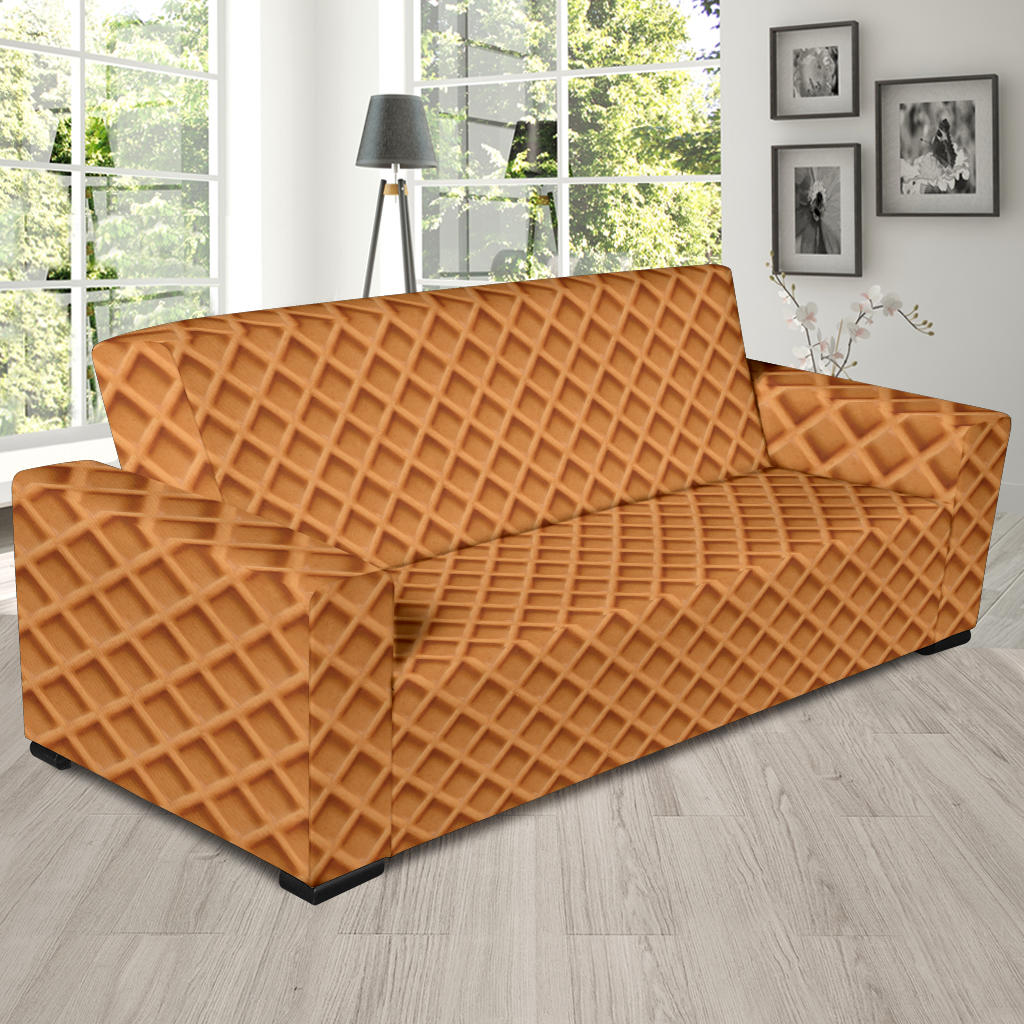 Waffle Texture Print Design LKS301 Sofa Slipcover