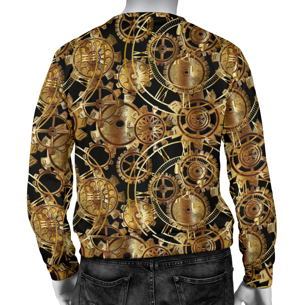 Steampunk Gear Design Themed Print Men Long Sleeve Sweatshirt