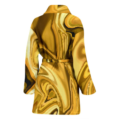 Liquid Pattern Print Design 03 Women Bathrobe