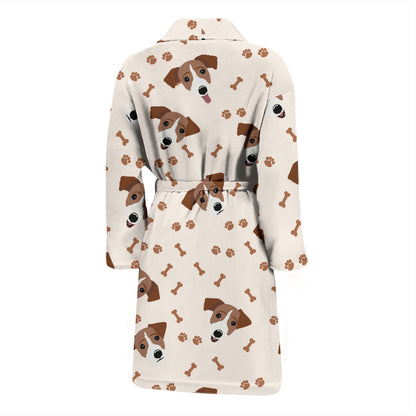 Russell Terriers Paw Print Design LKS303 Men Bathrobe