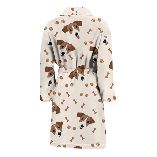 Russell Terriers Paw Print Design LKS303 Men Bathrobe