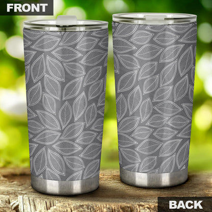 Elm Leave Grey Print Pattern Tumbler