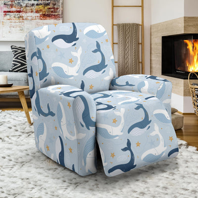 Whale Print Design LKS305 Recliner Slipcover