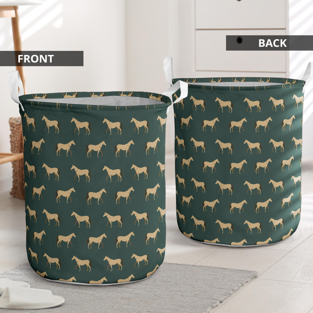 Horse Classic Themed Pattern Print Laundry Basket