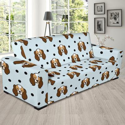 Cavalier King Charles Spaniels Pattern Print Design 02 Sofa Slipcover