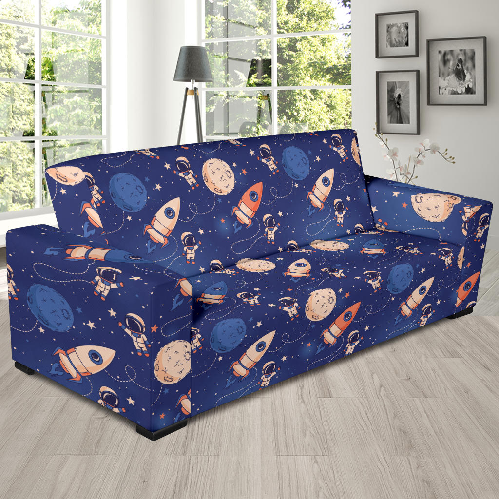 Space Astronaut Rocket Print Design LKS304 Sofa Slipcover