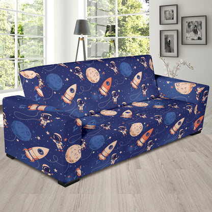 Space Astronaut Rocket Print Design LKS304 Sofa Slipcover