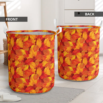 Elm Leave Autum Print Pattern Laundry Basket
