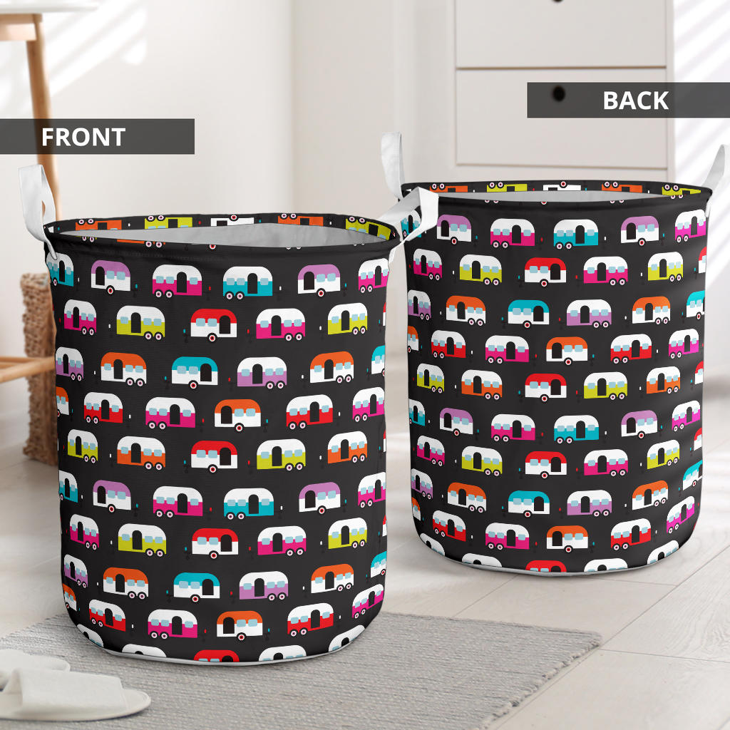Camper Caravan Pattern Laundry Basket