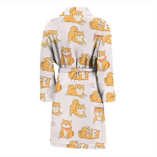 Shiba Inu Print Design LKS308 Men Bathrobe