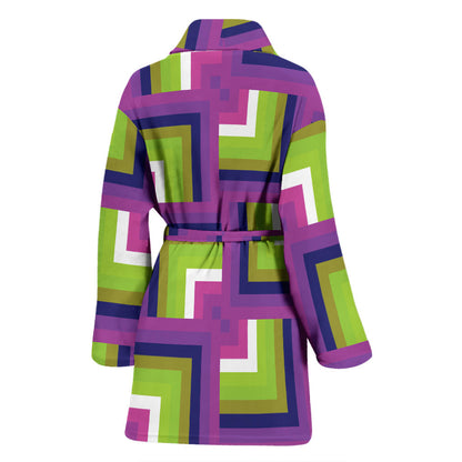 Optical illusion Pattern Print Design A05 Women Bathrobe