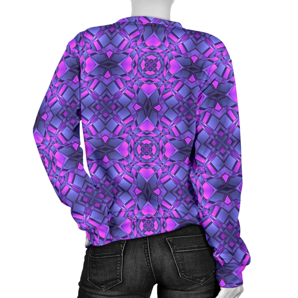 kaleidoscope Pattern Print Design Women Long Sleeve Sweatshirt