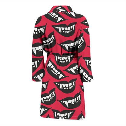 Vampire Lips Print Design LKS305 Men Bathrobe