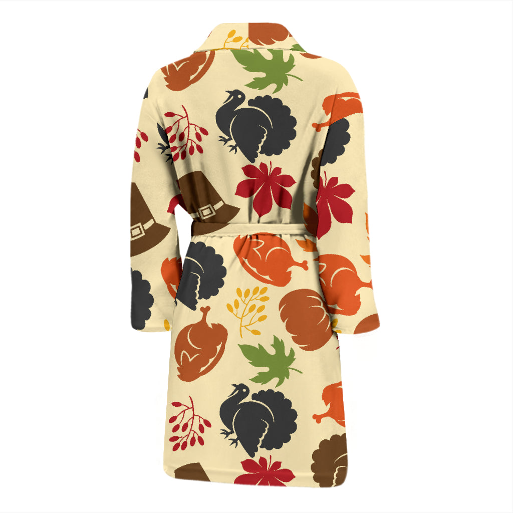 Thanksgiving Print Design LKS303 Men Bathrobe