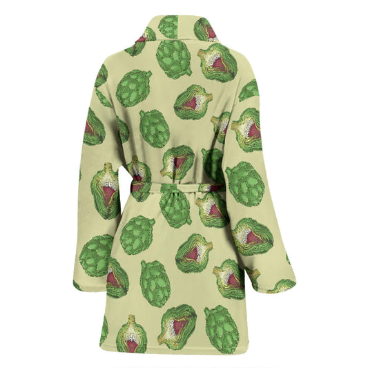 Artichoke Pattern Print Design 03 Women Bathrobe
