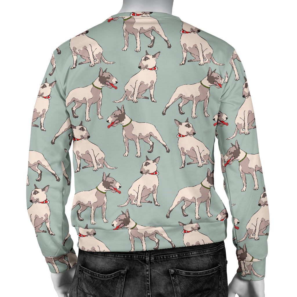 Bull Terrier Cute Print Pattern Men Long Sleeve Sweatshirt