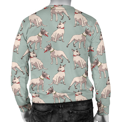 Bull Terrier Cute Print Pattern Men Long Sleeve Sweatshirt