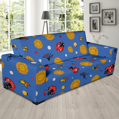 Ladybug Pattern Print Design 05 Sofa Slipcover