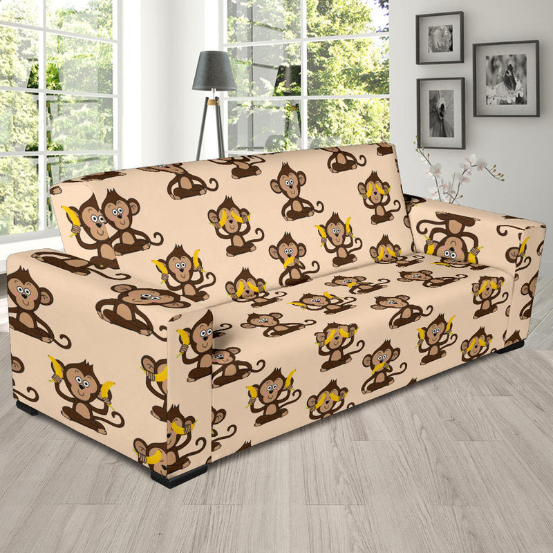 Monkey Pattern Print Design 03 Sofa Slipcover