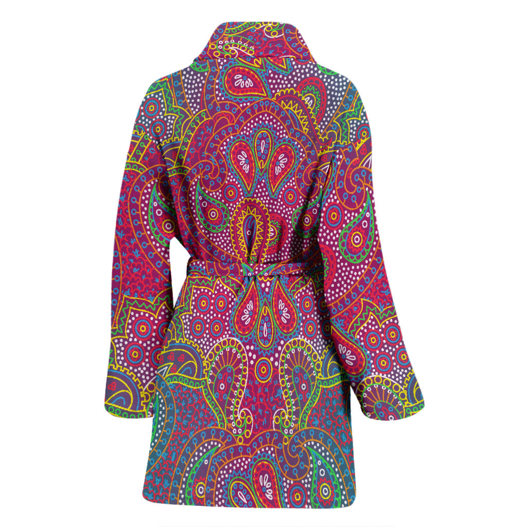 Boho Pattern Print Design 02 Women Bathrobe