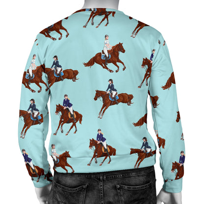 Equestrian Horse Riding Men Long Sleeve Sweatshirt