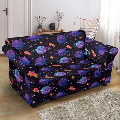 UFO Star Galaxy Print Design LKS308 Loveseat Couch Slipcover