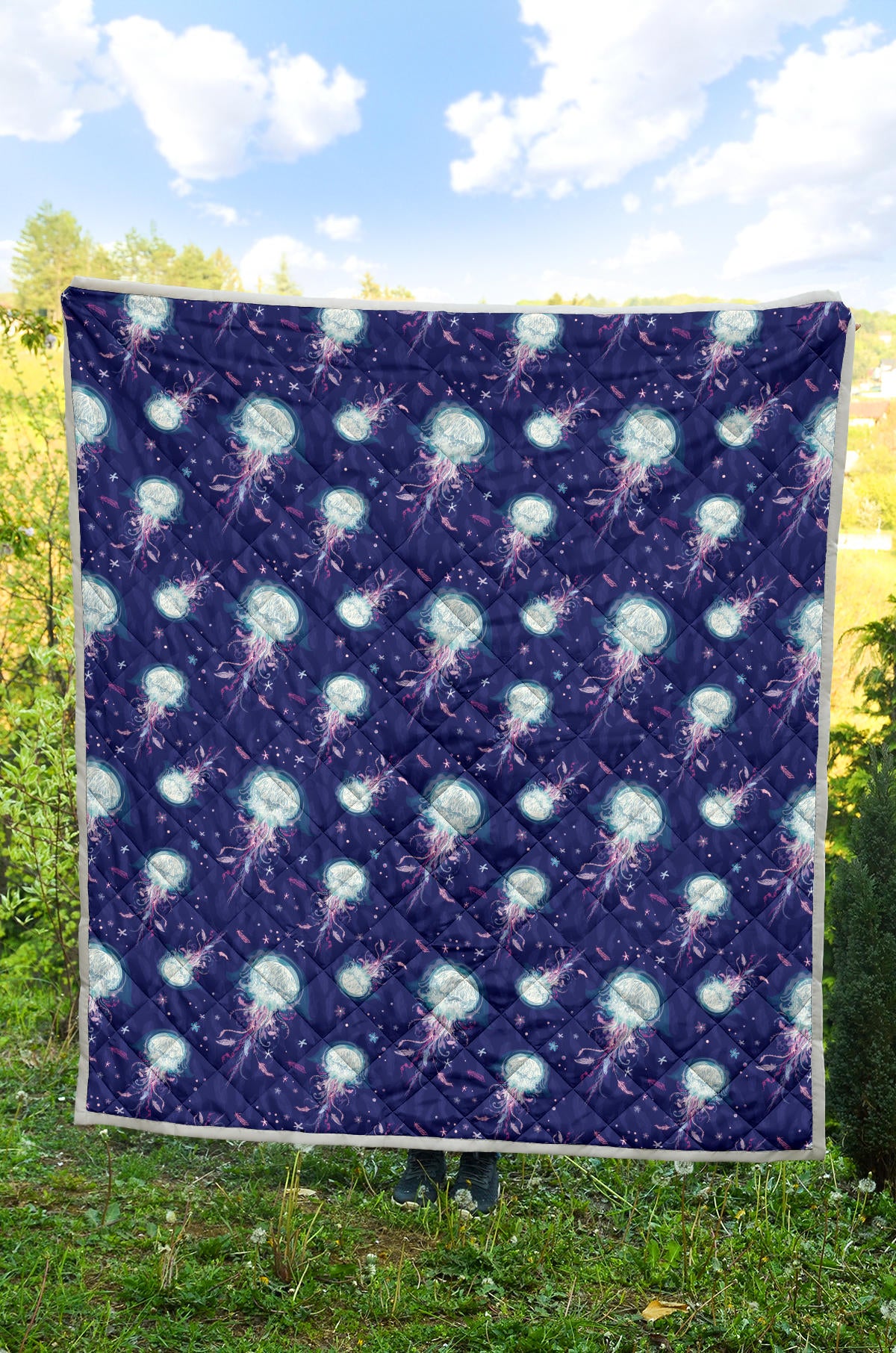 Jellyfish Cute Design Quilt Bedspread
