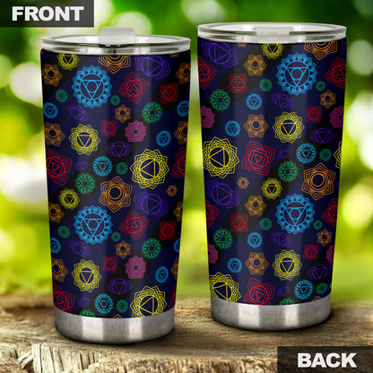 Chakra Colorful Print Pattern Tumbler