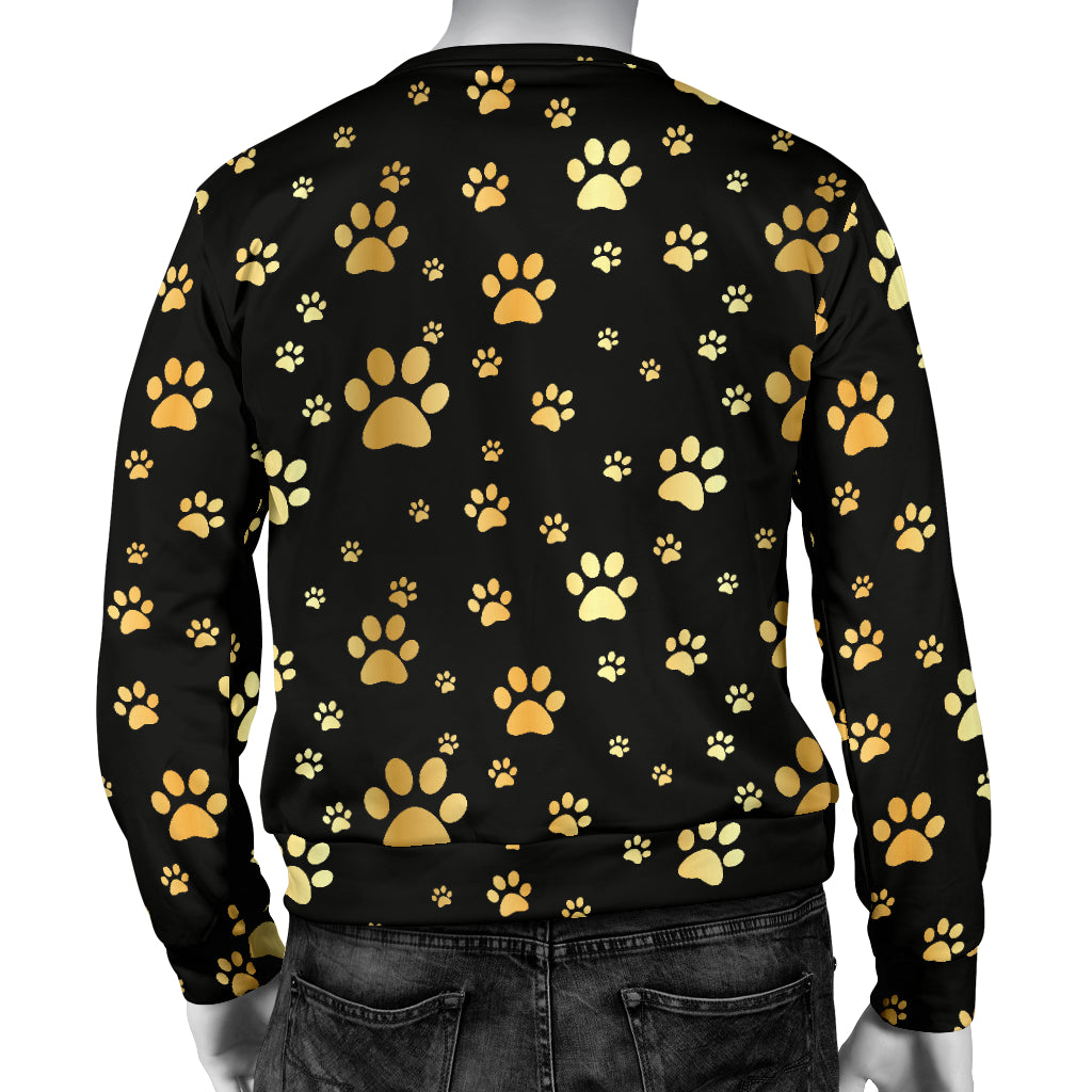 Paw Gold Print Men Long Sleeve Sweatshirt