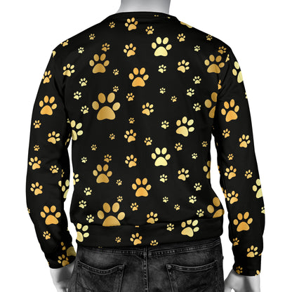 Paw Gold Print Men Long Sleeve Sweatshirt