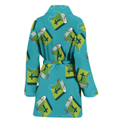 Bible Pattern Print Design 01 Women Bathrobe