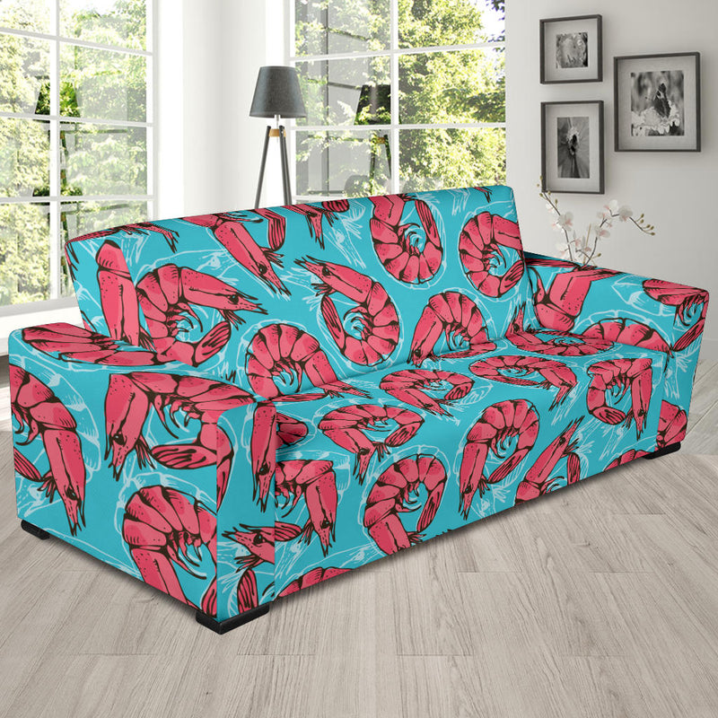 Prawn Pattern Print Design 01 Sofa Slipcover