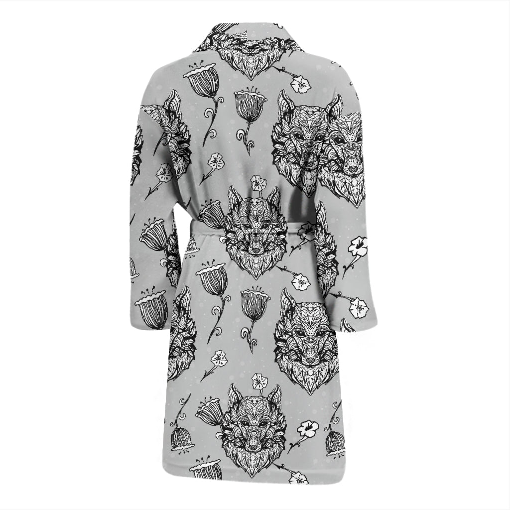 Tribal Pattern Print Design LKS306 Men Bathrobe