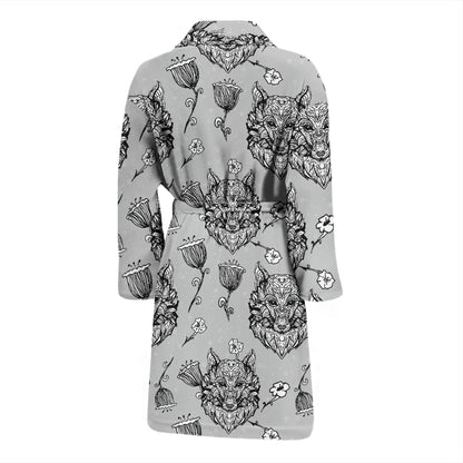 Tribal Pattern Print Design LKS306 Men Bathrobe
